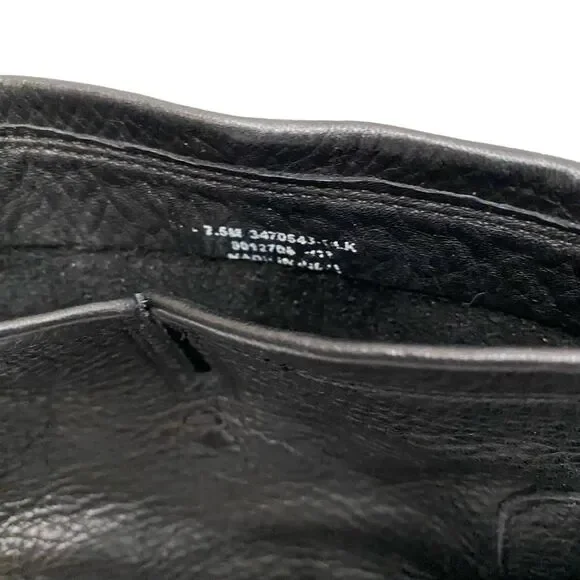 FRYE Veronica Black Leather Short Moto Bootie Buckled Strap Size 7.5 - Picture 12 of 12